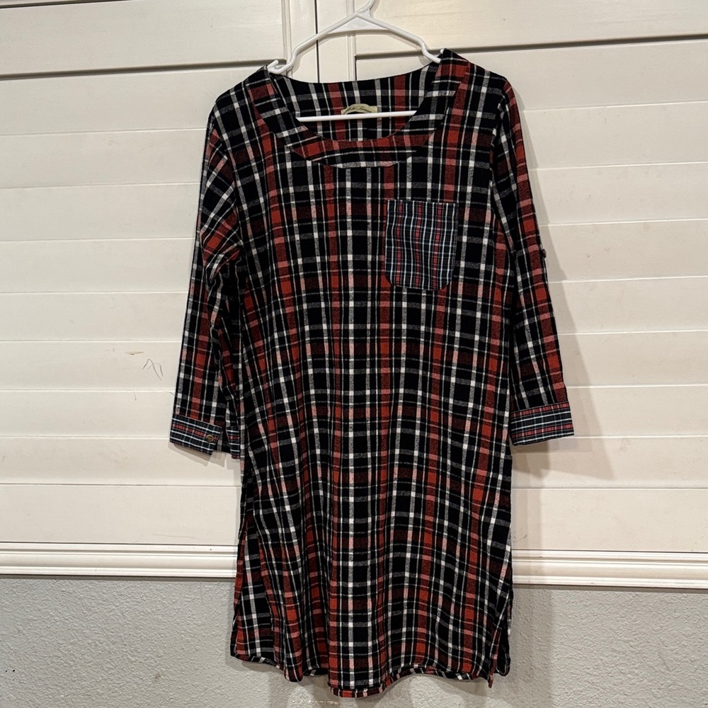Plaid Red and Black Women's Dress
